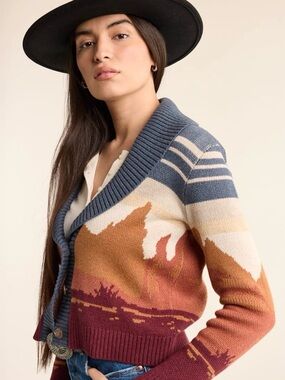 NEW Pendleton WESTERN SCENIC COTTON CARDIGAN Small